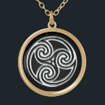 Collier irlandais de dos de noir de Triskelion de<br><div class="desc">Collier noir irlandais d'arrière - plan de Triskelion de noeud celtique blanc. Un beau collier orienté celtique ou irlandais comportant un arrière - plan et un celtic noirs nouent le triskelion au centre. Un grand morceau de bijoux irlandais pour toute femme ou homme. Fait un grand cadeau de demoiselle d'honneur...</div>