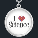 Collier J'aime la Science<br><div class="desc">La science du coeur I. Un coeur avec un modèle d'atome enroulé autour de lui fait un grand cadeau pour un scientifique.</div>