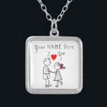 Collier Je t'aime - Couple mignon - Texte personnalisé / N<br><div class="desc">I Love You - Custom Name / Text - Romantic Love Gift - Choisissez vos couleurs préférées / Ajouter Nom de votre amour!</div>