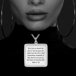 Collier Jean 3:16 SALUT Évangile<br><div class="desc">Vieux texte noir anglais du verset le plus célèbre de la Bible qui indique combien Dieu aime le monde (nous) et sauvera tous ceux qui croient en Jésus qu'il est mort pour nos péchés et rose de la tombe. John 3:16</div>