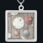 Collier Les trésors marins<br><div class="desc">Megan Meagher est connue pour ses oeuvres d'art simples. Cette image montre la simplicité des trésors du bord de mer, dont les dollars de sable et les coquillages dans un ton pastel. Meagher embrasse à son image un arrière - plan en bois pour contraster ces trésors. Obtenez cette impression fine...</div>