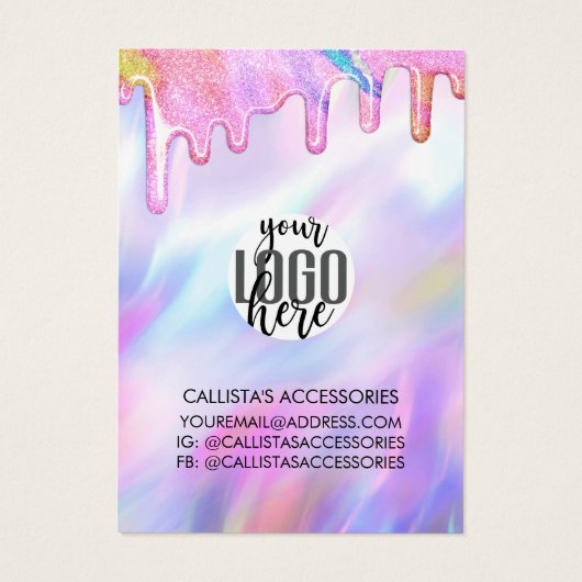 Collier Logo Unicorn Holographic Parties scintilla (Dos)