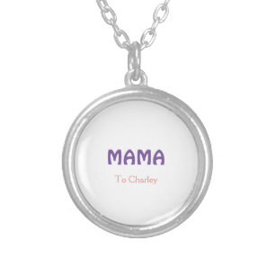 Collier Mama mères heureuses rétro violet ajouter nom text