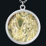Collier Mariage antique de mariée vintage<br><div class="desc">Cette belle image antique a été créée en 1861,  montrant une mariée entourée de sa fête de mariée. Un bel ajout pour toute mariée !</div>