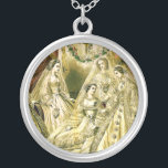 Collier Mariage antique de mariée vintage<br><div class="desc">Cette belle image antique a été créée en 1861,  montrant une mariée entourée de sa fête de mariée. Un bel ajout pour toute mariée !</div>