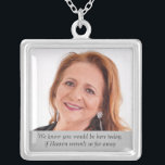 Collier Mère de la Mariée Ciel Mère de la Mariée<br><div class="desc">Portez ce magnifique collier commémoratif de la Mère de la Mariée le jour de votre mariage pour sentir l'amour que vous avez partagé avec elle et la garder proche le jour spécial. Ajoutez votre propre texte spécial, ou, utilisez le libellé comme indiqué "Nous savons que vous seriez ici aujourd'hui si...</div>