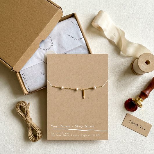 Collier minimal Kraft ou carte d'affichage bracele