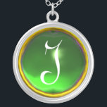 Collier Monogramme de gemme d'émeraude verte<br><div class="desc">Design élégant et unique avec pierres précieuses. Modélisation et rendu en 3D Studio Max par Bulgan Lumini .Part de la série Hyper Talismans.</div>