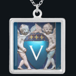 COLLIER MONOGRAMME FLORENCE RENAISSANCE PETITES ANGES<br><div class="desc">Chef-d'oeuvre florentin italien élégant et classique de Bottega della Robbia ( Florence - Italie ) avec une pierre à gemme 3d brillante.</div>