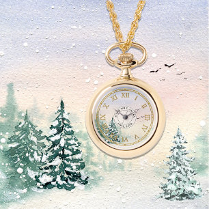 Collier Montre Pendentif Personnalisé – Forêt enne