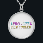 Collier New-Yorkais Pro-Life<br><div class="desc">Collier New Yorker Pro-Life. N'hésitez pas à modifier la couleur de l'arrière - plan et/ou à ajouter des mots grâce aux outils de personnalisation de Zazzle. Pour des milliers d'autres produits pro-vie,  veuillez visiter le magasin Artists4God à l'adresse suivante : http://www.zazzle.com/artists4god/gifts?cg=196514834256778908&rf=238686044861169565</div>