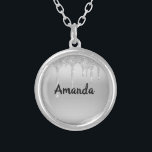 Collier Nom du monogramme Parties scintillant à goutte d'a<br><div class="desc">Un joli collier de nom de parties scintillant coulant en argent. Ajoutez son nom à monogramme. Un grand cadeau pour elle,  ou pour votre fête de mariée.</div>