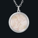 Collier Parties scintillant Monogramme rose et Marbre blan<br><div class="desc">Monogramme motif pivotant en marbre rose et blanc personnalisé avec parties scintillant or collier plaqué argent</div>
