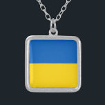 Collier Pavillon national de l'Ukraine<br><div class="desc">Ukraine Collier Carré du drapeau national</div>