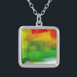 Collier Peinture Abstraite<br><div class="desc">Peinture Abstraite en rouge,  vert et jaune</div>