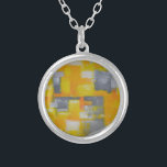 Collier peinture gris jaune blanc abstrait<br><div class="desc">peinture gris jaune blanc abstrait</div>