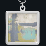 Collier Peinture moderne pour la libre expression<br><div class="desc">Cette peinture moderne de la liberté d'expression a été créée par Megan Meagher. Des touches violettes,  bleu clair et blanc recouvrent un arrière - plan de vert clair. Obtenez une copie de cette impression dès aujourd'hui !</div>