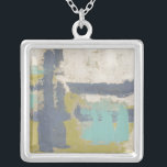 Collier Peinture moderne pour la libre expression<br><div class="desc">Cette peinture moderne de la liberté d'expression a été créée par Megan Meagher. Des touches violettes,  bleu clair et blanc recouvrent un arrière - plan de vert clair. Obtenez une copie de cette impression dès aujourd'hui !</div>