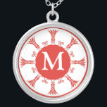 Collier pendant initial de la lettre M de<br><div class="desc">Montrez votre fierté dans vos initiales portant un pendentif de lettre de monogramme. Le pendentif argenté initial fait également un cadeau mémorable pour n'importe quelle occasion spéciale pour les personnes importantes de votre vie.</div>