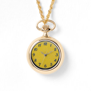 Collier Pendentif Montre Cadran Citron