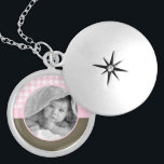 Collier personnalisé avec cadre photo rose Houndst<br><div class="desc">Emplacement personnalisé.</div>