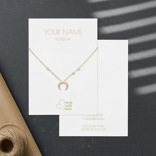 Collier petit coeur or, carte d'affichage bracelet