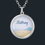 Collier Plage de Californie mouettes de mer sable nom pers<br><div class="desc">Détendez-vous et rappelez-vous l'odeur fraîche du sel de l'air marin chaque fois que vous portez cette superbe photo couleur pastel personnalisées nom collier de charme. Ce collier se présente en petites, moyennes et grandes tailles, ainsi qu'en forme de carré et de cercle. Vous pouvez commander ce collier dans votre choix...</div>