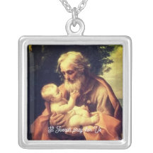 Collier plaqué argent Saint Joseph