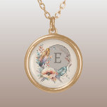 Collier Plaqué Or Brown ajouter floral initial<br><div class="desc">Adorez-vous avec ce charmant collier Zazzle, au design floral délicat. Personnalisez-le avec votre initiale en marron pour en faire le vôtre ! Parfait pour toutes les occasions, ce collier ajoute une touche d'élégance et une touche de couleur à votre tenue. C’est une belle façon de célébrer votre individualité ou de...</div>