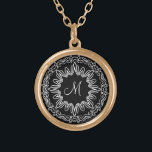Collier Plaqué Or Conception de monogramme décoratif personnalisée<br><div class="desc">Conception de monogramme décoratif personnalisée</div>