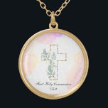Collier Plaqué Or *~* Confirmation chrétienne de la première communi<br><div class="desc">( ID de recherche AP35 pour des modèles similaires et AP40 )) Religious catholique béni Croix plaqué or NECKLACE / PENDENTIF pour une fille de tout âge de l'enfant à l'adolescent / ado à la personne âgée. Le design si vous voulez personnaliser / customiser. Il sert bien pour une journée...</div>