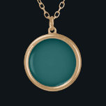 Collier Plaqué Or Dark Teal Solid Color<br><div class="desc">Couleur Turquoise foncée. Couleur moderne.</div>