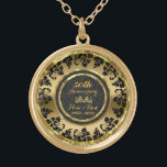 Collier Plaqué Or Élégant 50e anniversaire de Mariage en or et noir<br><div class="desc">Elégant or et noir 50e anniversaire mariage</div>