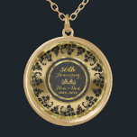 Collier Plaqué Or Élégant 50e anniversaire de Mariage en or et noir<br><div class="desc">Elégant or et noir 50e anniversaire mariage</div>