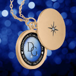 Collier Plaqué Or Élégant 67e anniversaire Mariage de Star Sapphire<br><div class="desc">Célébrez le 67e anniversaire du mariage avec ce lieu commémoratif! Un élégant lettrage noir et blanc avec des étoiles stylisées scintillant sur un arrière - plan bleu saphir ajoute une touche mémorable pour cette occasion spéciale et une étape extraordinaire. Customisez avec les initiales du couple, un message spécial et les...</div>