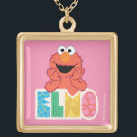 Collier Plaqué Or Elmo Cute & Fun<br><div class="desc">Ce joli design de Sesame Street présente Elmo s'appuyant sur un texte amusant d'Elmo. © 2021 Sesame Workshop. www.sesamestreet.org</div>