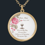 Collier Plaqué Or Floral catholique traditionnel de première sainte<br><div class="desc">C'est une belle image vintage catholique traditionnelle du centre serveur sacré (communion) au-dessus du calice avec des fleurs de ressort. Le texte et les polices peuvent être modifiés. Nous offrons également les invitations assorties de communion, cartes, faveurs, autocollants, etc., avec cette conception. Visitez la douche du magasin de roses sur...</div>