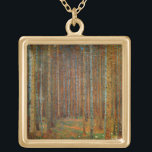 Collier Plaqué Or Gustav Klimt - Forêt de pins de Tannenwald<br><div class="desc">Forêt de sapins / Forêt de pins de Tannenwald - Gustav Klimt,  Huile sur toile,  1902</div>