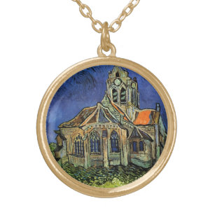 Collier Plaqué Or L'église d'Auvers par Vincent van Gogh