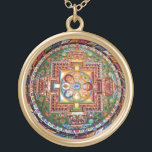 Collier Plaqué Or Mandala Tantric tibétain vintage de bouddhisme<br><div class="desc">Conception Tantric tibétaine vintage de mandala de bouddhisme. Fait un beau,  signicatif,  heureux cadeau pour des bouddhistes.</div>