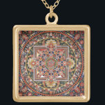 Collier Plaqué Or Mandala Tantric tibétain vintage de bouddhisme<br><div class="desc">Conception Tantric tibétaine vintage de mandala de bouddhisme. Un cadeau signicatif pour appeler l'énergie positive,  l'équilibre,  l'équilibre et la bonne chance.</div>