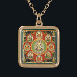Collier Plaqué Or Mandala Tantric tibétain vintage de bouddhisme<br><div class="desc">Conception Tantric tibétaine vintage de mandala de bouddhisme. Fait un beau,  signicatif,  heureux cadeau pour des bouddhistes.</div>