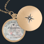 Collier Plaqué Or Mariée Jour de mariage Keepsaké cadeau photo perso<br><div class="desc">Un beau cadeau de gardien pour votre future femme d'être le jour de votre mariage et facile à customiser sans frais supplémentaires.</div>