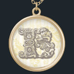 Collier Plaqué Or Monogramme B<br><div class="desc">Ce beau pendentif comporte un monogramme vintage fleuri - une belle idée personnalisée de cadeau pour une nouvelle jeune mariée,  le jour de mère et beaucoup d'autres occasions !</div>