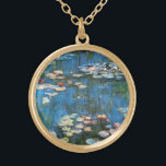 Collier Plaqué Or Nénuphars de Claude Monet, Impressionnisme Vintage<br><div class="desc">Nénuphar (1914) de Claude Monet est une peinture de nature impressionniste vintage. Une des nombreuses variations de peintures florales de nénuphars que Monet peint par l'étang dans son jardin fleuri à Giverny, France. À propos de l'artiste : Claude Monet (1840-1926) est un fondateur du mouvement de peinture impressionniste française, dont...</div>