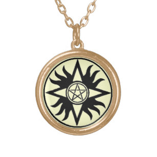 Collier Plaqué Or Pentagramme d'amulette de Shamash