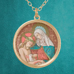 Collier Plaqué Or Pieta (SAU 23)<br><div class="desc">Entre La Descente de la Croix et L'Entombe, Christ a été regretté... surtout par Sa mère. Le terme Pieta, dérivé du mot italien pour "pitié", est donné au troisième et dernier type de représentation de la BVM en deuil. Dans une Pieta, Marie berce le corps de Jésus sur ses genoux,...</div>