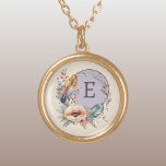 Collier Plaqué Or Pourpre ajouter floral initial<br><div class="desc">Adorez-vous avec ce charmant collier Zazzle, au design floral délicat. Personnalisez-le avec votre initiale en violet pour en faire le vôtre ! Parfait pour toutes les occasions, ce collier ajoute une touche d'élégance et une touche de couleur à votre tenue. C’est une belle façon de célébrer votre individualité ou de...</div>