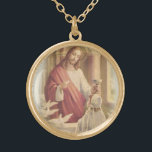 Collier Plaqué Or Première Sainte Communion Catholique Jésus Fille<br><div class="desc">Il s'agit d'une belle image traditionnelle catholique de Jésus offrant l'accueil à une jeune fille sur sa première communion sainte.</div>