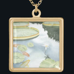 Collier Plaqué Or Réflexion de Koi Pond avec poissons et lys<br><div class="desc">Attrapez votre réflexion dans cet étang de koi attrayant. Surveillez les poissons qui semblent nager et les lys flottent devant vous grâce au rendu réaliste de Chariklia Zarris. Cela ferait un cadeau extraordinaire pour un membre de la famille ou votre autre membre important!</div>